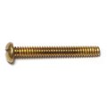Midwest Fastener #10-24 x 1-1/2 in Slotted Round Machine Screw, Plain Brass, 14 PK 61496
